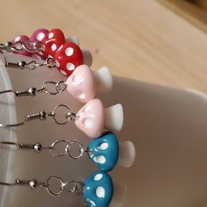 Assorted color Mushroom Dangle earrings